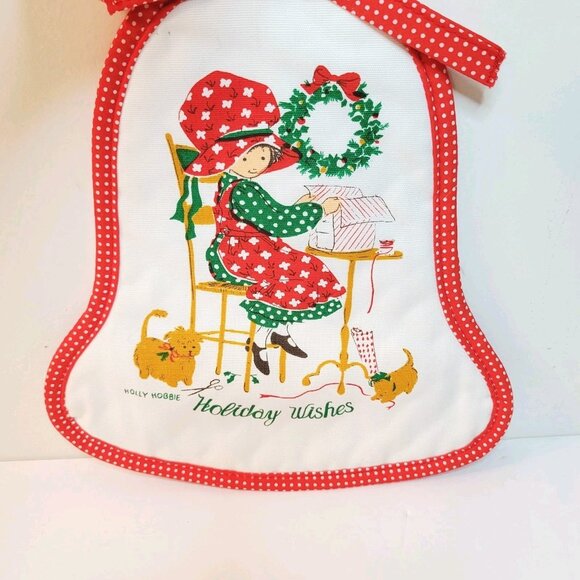 VTG Holiday Wishes Trimmings Potholder Christmas Holly Hobbie Xmas Kitchen - Picture 2 of 4